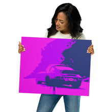 Load image into Gallery viewer, 80's Vaporwave Classic 911 Road Scene - Metal Print