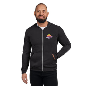 80's Style Retrowave Widebody Porsche 911 Zip Hoodie