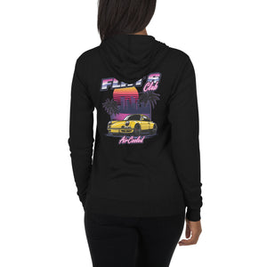 80's Style Retrowave Widebody Porsche 911 Zip Hoodie